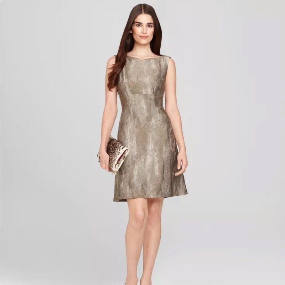 Elie Tahari Trudy Dress in Champagne Black - New With Tags